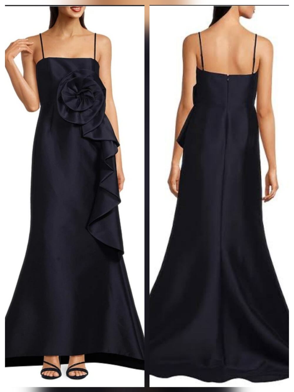 Muse by Marchesa - Stretch Mikado dress with side steering wheels and 3D rosette